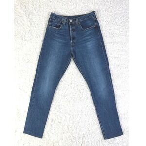 Levi's 501 S Student Fit Vintage‎ Skinny Leg Jeans Dark Wash Button Fly Denim 30